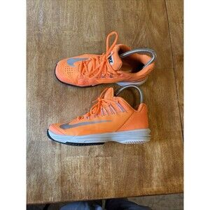 Nike Lunar Ballistec Atomic Orange Metallic Platinum Tennis Shoes Women Size 7